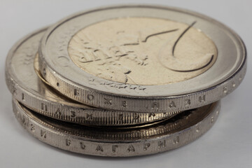 For the first time in history the sign God Protect Bulgaria in Cirilic can be seen on the side of a 2 EURO coin