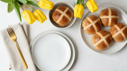 Easter Brunch Table Flat Lay
