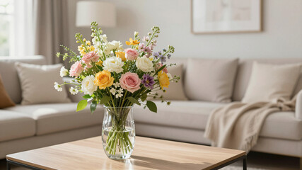 Cozy Living Room Floral Decor