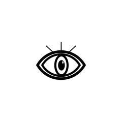 Obraz premium UI UX Eye Icon with Eyelashes on Transparency Background 