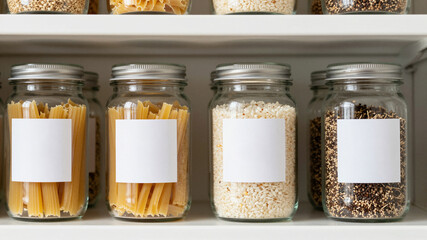 Glass Jars With Pantry Labels