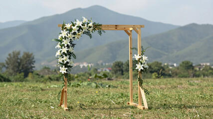 Outdoor Wedding Altar Floral Arch