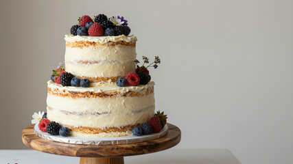 Handmade Wedding Cake With Flowers