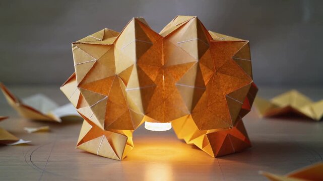 Origami Animal Figures with Soft Lighting.