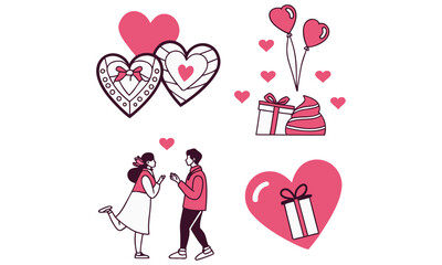 valentine's day vector icon design bundle