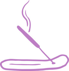 Hand Drawn Incense Stick Icon. Hand Drawn Yoga, Meditation and Wellness  Doodles Series