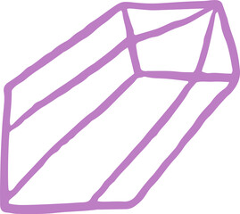 Hand Drawn Crystal Healing Stone Illustration. Hand Drawn Yoga, Meditation and Wellness  Doodles Series