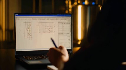 Medium shot of a specialist finetuning algorithm settings on a laptop emphasizing AIdriven adaptive control to improve stability and efficiency in closedloop systems
