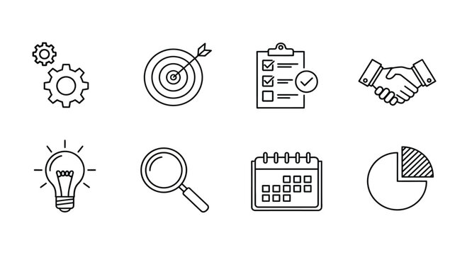 Business strategy and planning icons