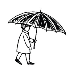 Person holding umbrella silhouette