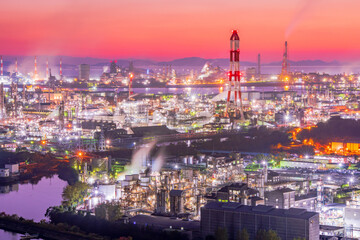 Obraz premium 岡山県 倉敷市 水島工場夜景