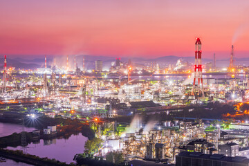 Fototapeta premium 岡山県 倉敷市 水島工場夜景