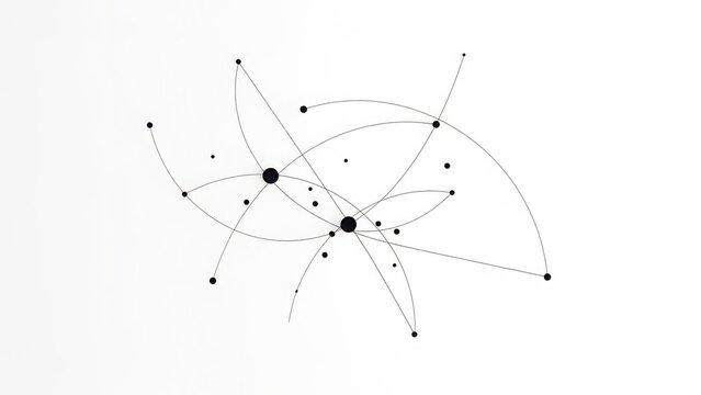 A complex network diagram with interconnected nodes and lines