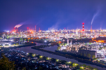 岡山県　倉敷市　水島工場夜景