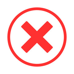 Obraz premium Red x mark symbol isolated on transparent background