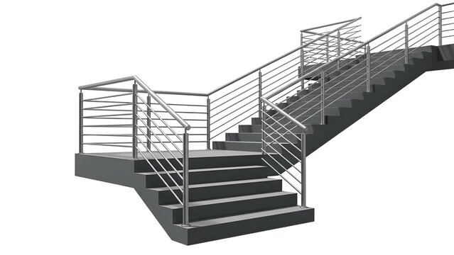 Architectural staircase with modern railing design offers a sleek and contemporary look for