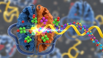 Visualizing intricate molecular interactions with vibrant proteins and dna structures