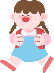 Fototapeta premium Cute Flat Style Children Character