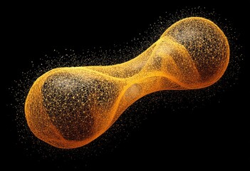 Abstract,  orange,  flowing,  organic form,  on black background