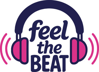 music icon with typography vector transparent