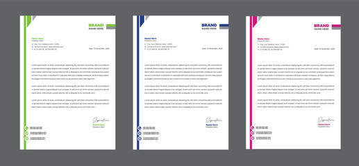 Professional Business Letterhead Template Designs with Modern Layout and Color Schemes