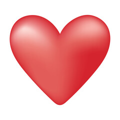 Stylized Glossy Red Heart with Gradient Effect