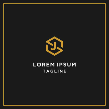 sj or js hexagon logo