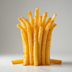 french fries on a white background