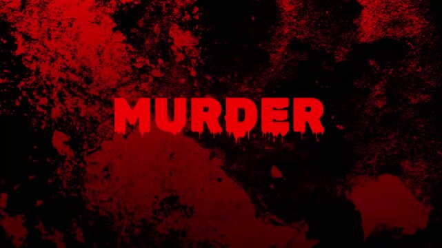 Abstract red blood color murder on black background. high quality 4K video horror.