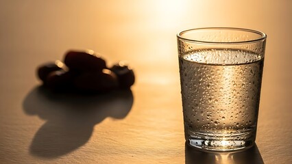 Refreshing Iftar and Suhoor A Glass of Water and Dates for Ramadan
