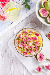 Healthy Breakfast with Dried Figs and Cereal