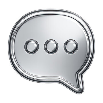 PNG Metallic chat bubble icon