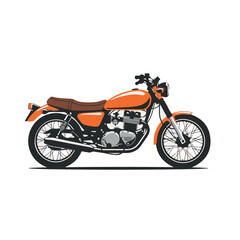 Fototapeta premium Orange and brown vintage motorcycle side view vector illustration motorbike
