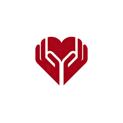 Deep red heart held gently in two hands, set against a stark black background