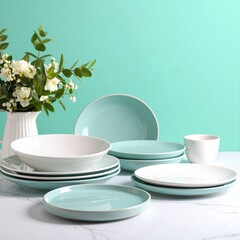 A sleek white ceramic vase filled with a vibrant assortment of blooming flowers, including roses, daisies, and lilies, set against a soft, neutral background.