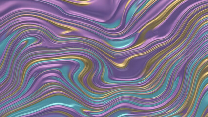 Obraz premium Vibrant Swirling Liquid Pattern with Purple, Gold, and Teal Hues