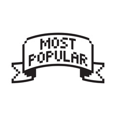 Naklejka premium a black and white pixel art banner with the text most popular