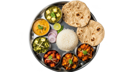 Traditional indian thali meal