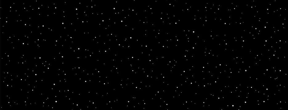 Simple background of starry dark sky scattered white dots vector illustration