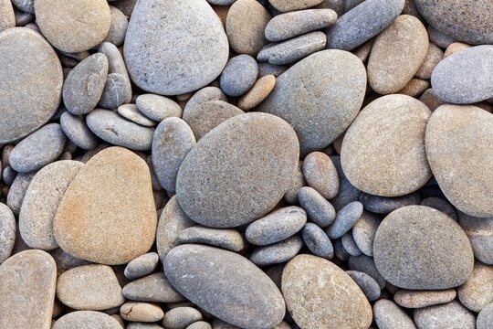 Close-up of smooth rounded stones on Ruby Beach, Olympic Peninsula, Olympic National Park.