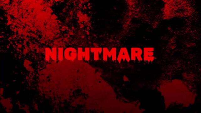 Animation dark black red Motion graphics. nightmare video 4K Red black animated film.