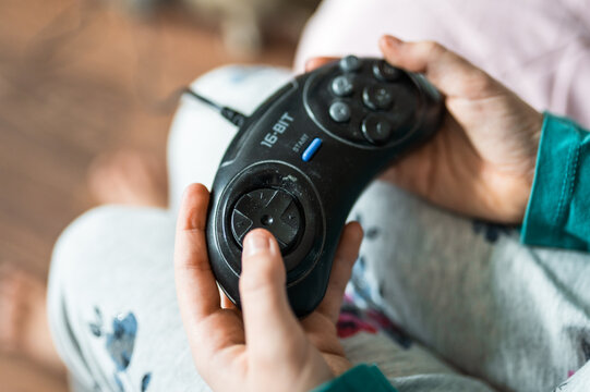 Retro Sega console and 16-bit video games.