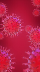 Viral particles spreading causing global disease threat