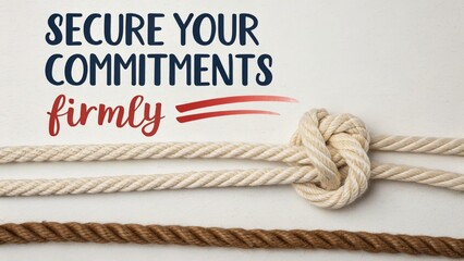 A tied rope securing commitments firmly with strong bond