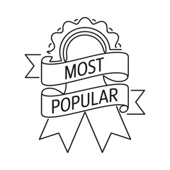 a black and white illustration of a most popular ribbon