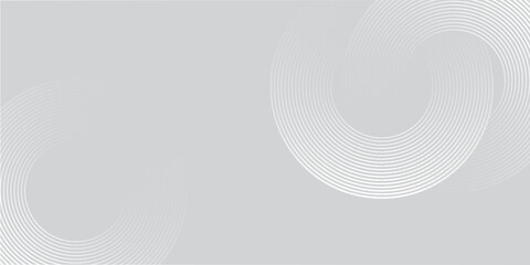 Abstract white glowing geometric lines on gray background. Modern shiny blue circle lines pattern. Futuristic technology concept.  banners, posters, © Marsub