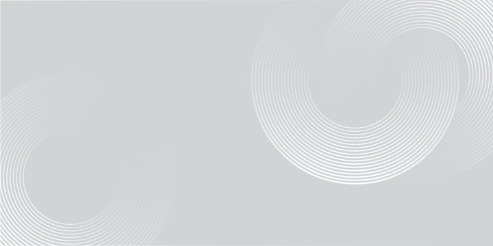 Abstract white glowing geometric lines on gray background. Modern shiny blue circle lines pattern. Futuristic technology concept.  banners, posters,