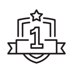 Obraz premium a black and white icon of a star and number one