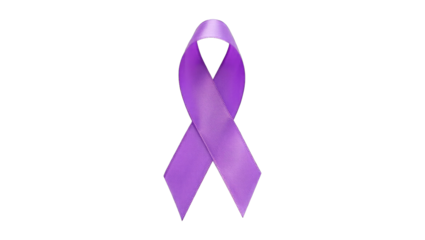 Purple awareness ribbon isolated on a transparent background