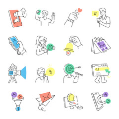 Collection of Hand Drawn Marketing Illustrations 

